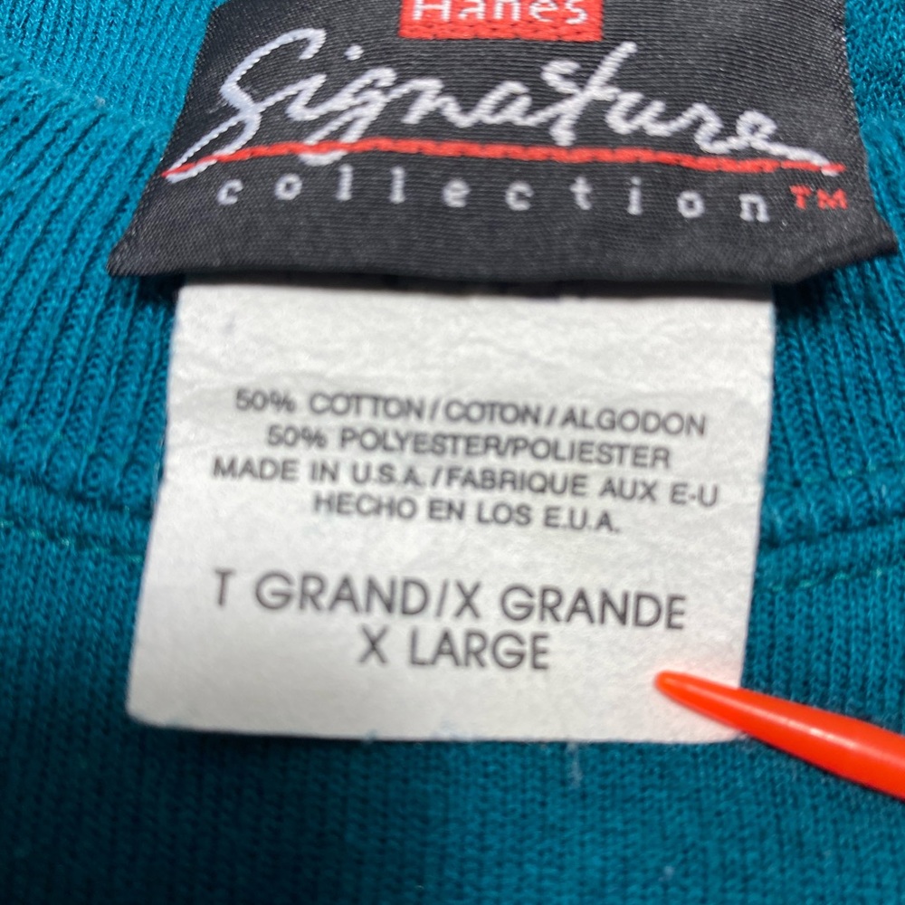 Vintage 90's FILA Big Logo Color Block Sweatshirt USA Hanes Signature Collection - Picture 5 of 8